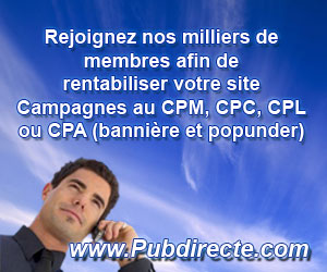 Pubdirecte.com - R�gie Pub internet